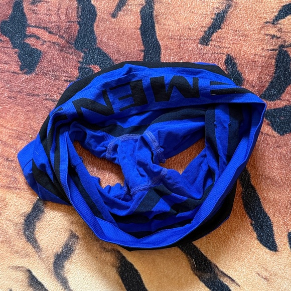 Blue and Black Striped Men's Boxer Briefs - Picture 3 of 3